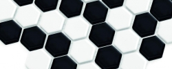 Mozaika Heksagon mały biało-czarny DUNIN
